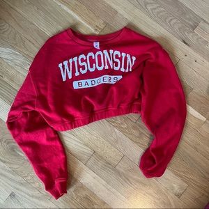 wisconsin badgers cropped gameday sweatshirt